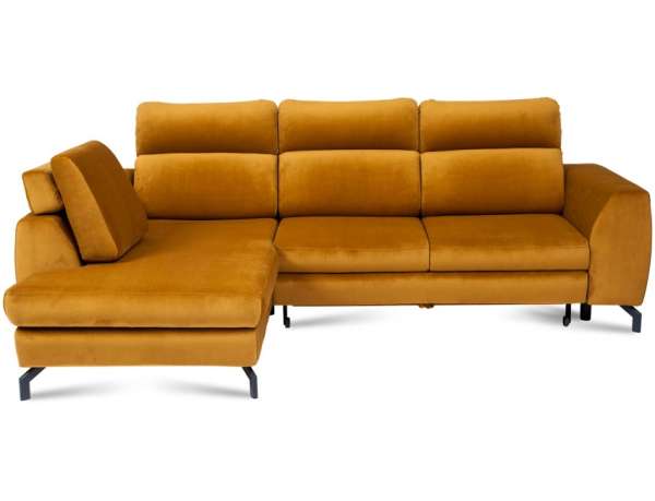 DEVI corner sofa with sleeping function and fabric choices