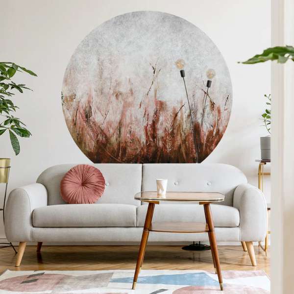 Tosca - self-adhesive wallpaper in a circle shape with a linen structure