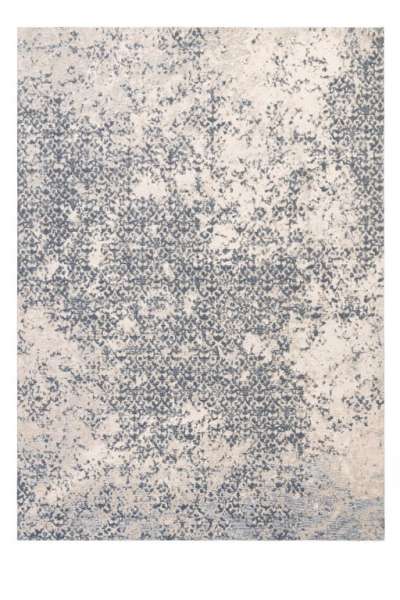 IVES - Warm Gray, Teppich in Blau- und Beigetöne aus Polyester und Baumwolle