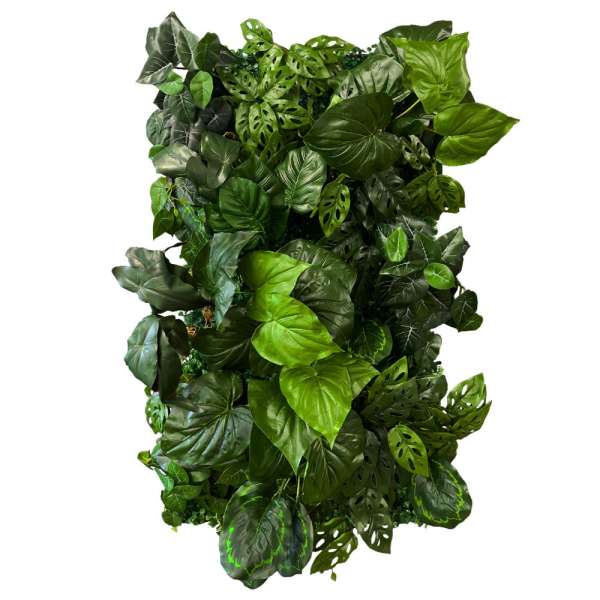 Grünes Innenpaneel - Vertikaler Garten Luscious Leaves 50x100 cm