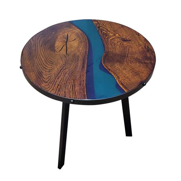 VELA LUKA 4 coffee table, side table made of oak and epoxy resin