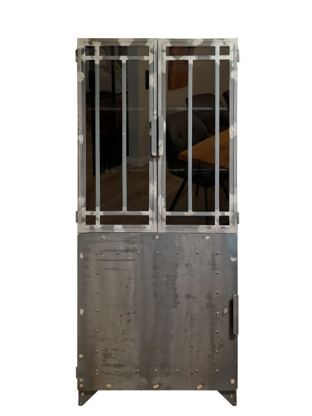 LOFT INDUSTRIEL - vitrine solide en acier et verre, sélection de couleurs 01