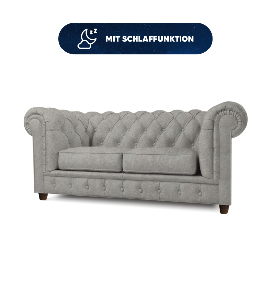 TRESPIANO 2-Sitzer-Sofa mit Schlaffunktion im Chesterfield-Stil - Auswahlmöglichkeiten