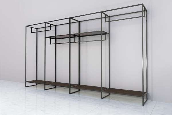 GRID FRAME - Shelf, clothes rack in loft style 06