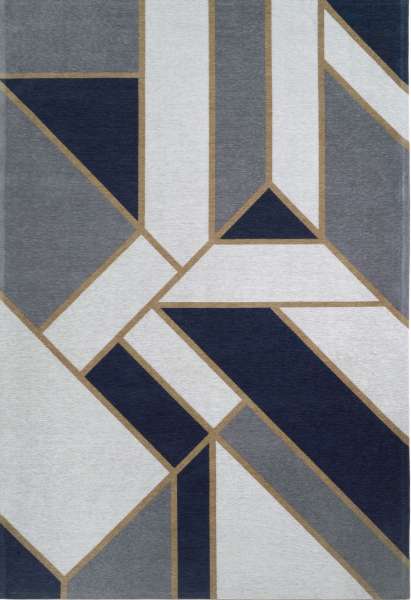 GATSBY DARK BLUE - Teppich aus Baumwolle und Polyester
