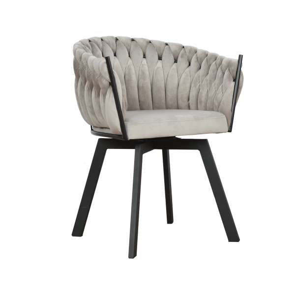 RILASSA BLACK LUMO - Swivel chair with fabric choices