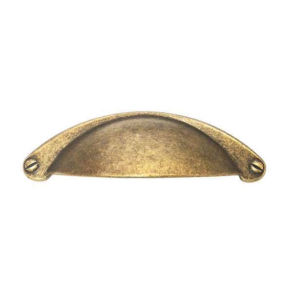 FURNITURE HANDLE "SHELL" OLD BRASS