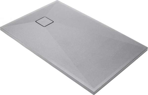CORREO Granit-Duschtasse, rechteckig, 120x80 cm, Grau Metallic
