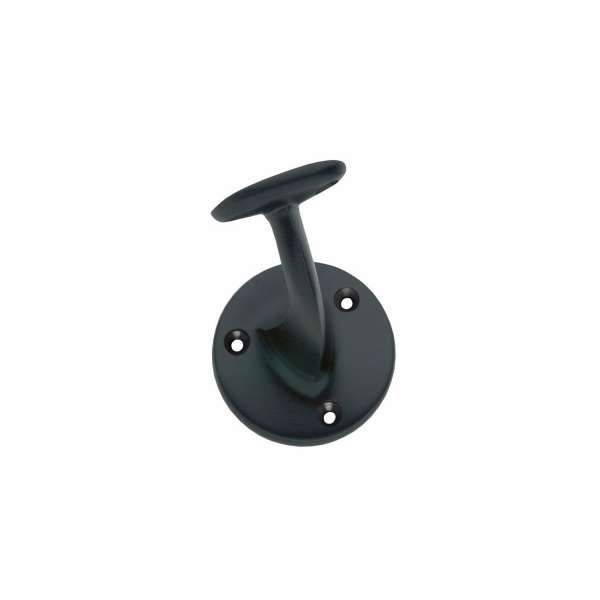 HANDRAIL HOLDER ROUND SUPPORT WITH SCREW HOLES BLACK