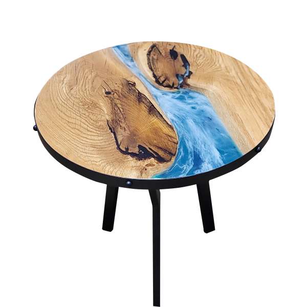 VELA LUKA 1 coffee table, side table made of oak and epoxy resin
