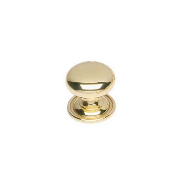 FURNITURE KNOB PADDENSTOEL Ø35 MM WITH BASE PAINTED BRASS