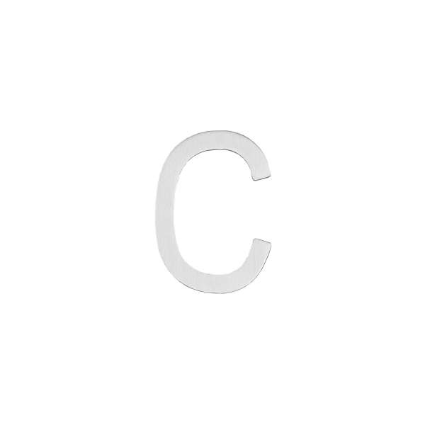 HOUSE LETTER C 100 MM BRUSHED STAINLESS STEEL