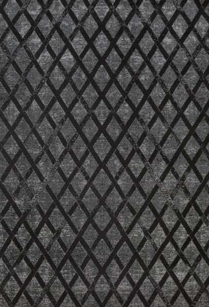 FERRY - Dark Shadow Teppich in Grau mit Schwarz tönen aus Polyester und Baumwolle