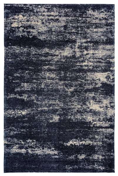 FLARE - Ink Teppich in Marineblau, beige aus Polyester und Baumwolle