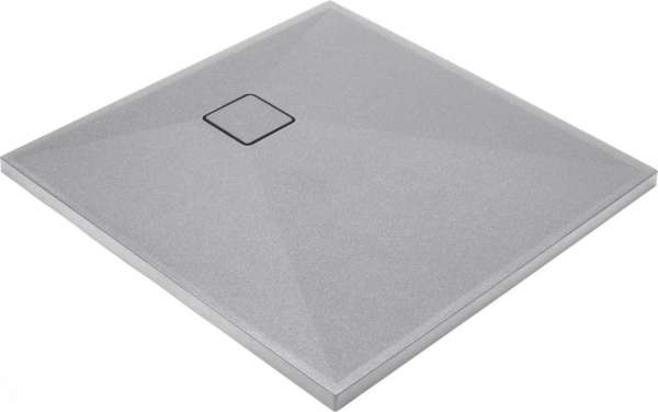 CORREO Quadrat-granit-duschtasse, 90x90 cm, Grau Metallic