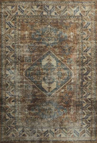 PERSIAN - Brown Teppich aus Polyester und Baumwolle