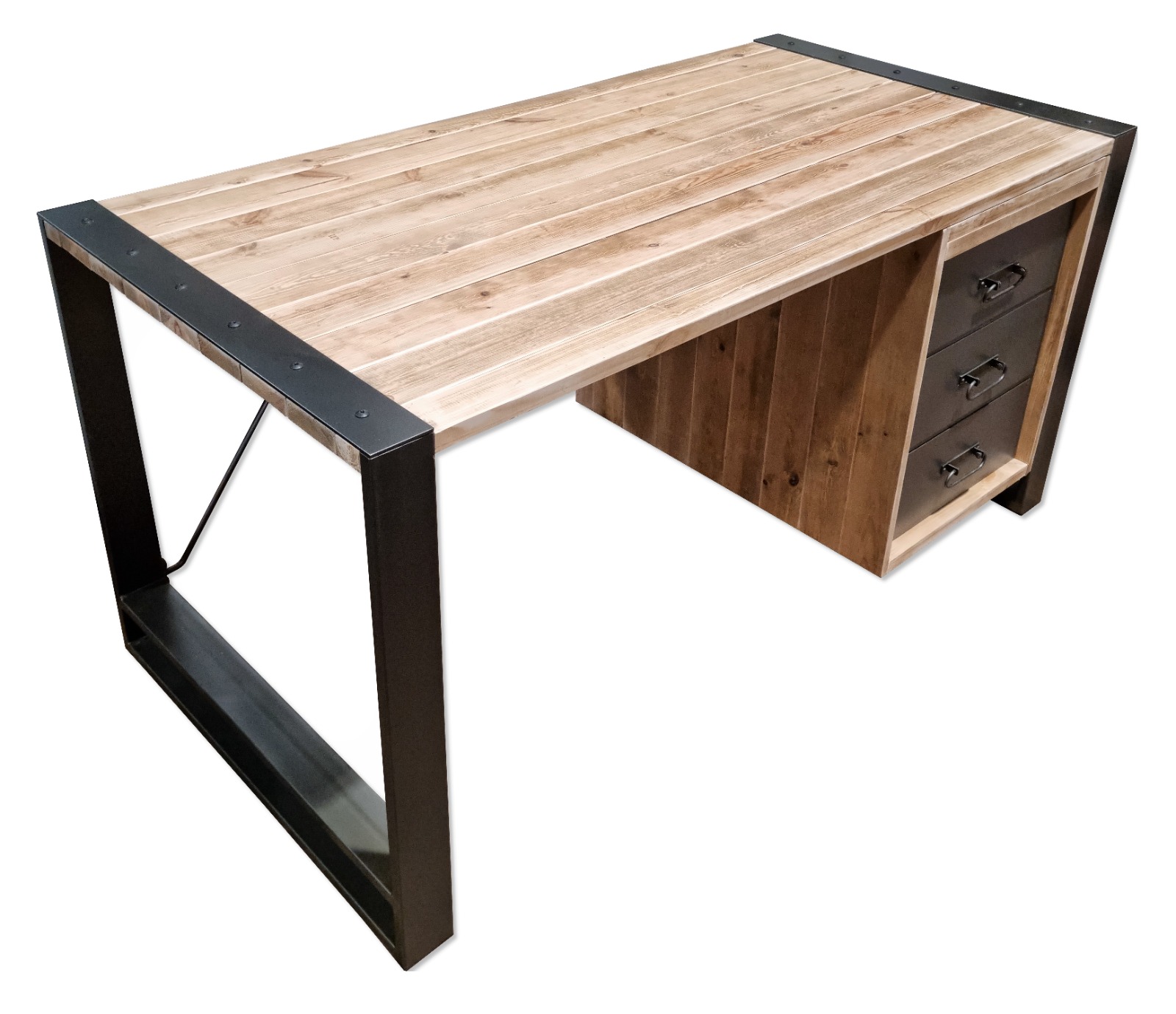 ISOLA LOFT - Metallschubladen | Loftmarkt Schreibtisch mit Massivholz aus