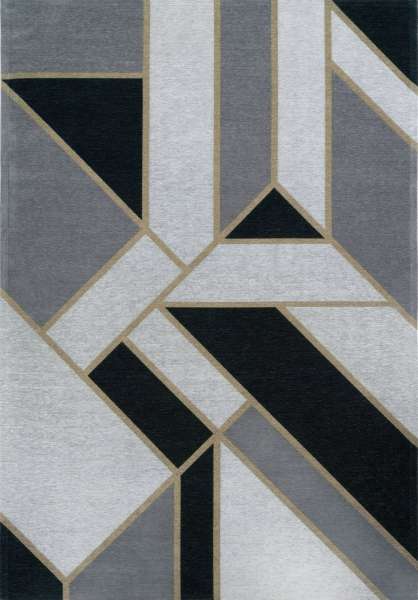 GATSBY BLACK - Teppich aus Baumwolle und Polyester