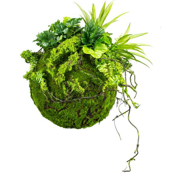 Kunstpflanzen - Dekorative, hängende Mooskugel 35 cm