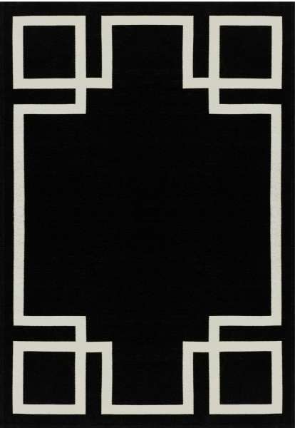 HAMPTON BLACK - Teppich aus Baumwolle und Polyester