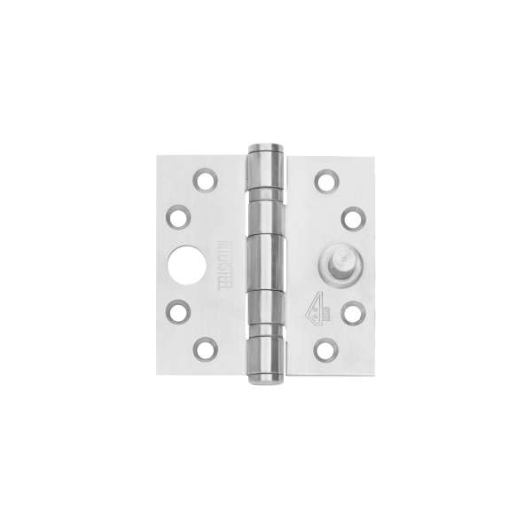 SAFETY BALL BEARING HINGE SQUARE 89X89X2.5 MM UP TO 80 KG BRUSHED STAINLESS STEEL