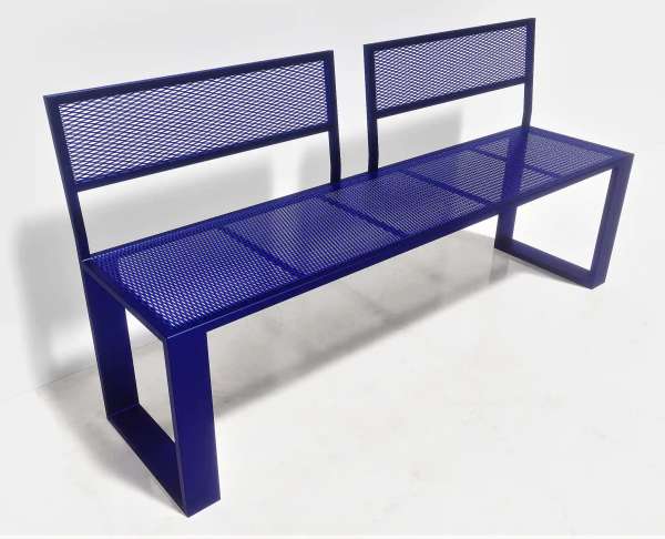 GRID FRAME - Bench with steel backrest for indoor and outdoor use 160x45x40cm-