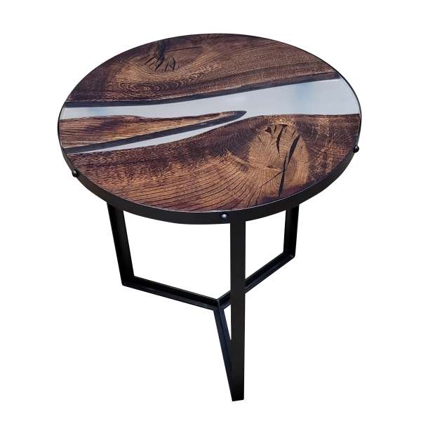 VELA LUKA 3 coffee table, side table made of oak and epoxy resin