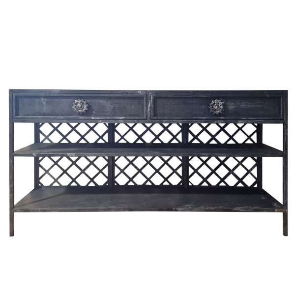 NOSTALGIE LOFT - Steel console with drawers in loft style
