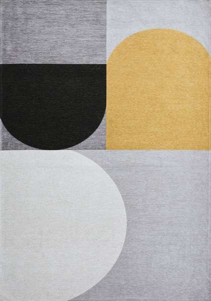 SILVA - Yellow Teppich in geld-grau, aus Polyester und Baumwolle