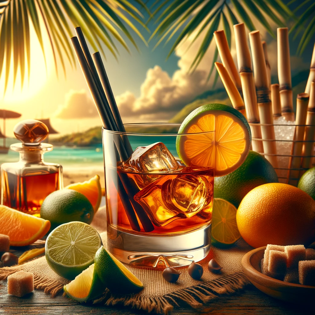 Cocktail caraibico vecchio stile con rum Strongroom