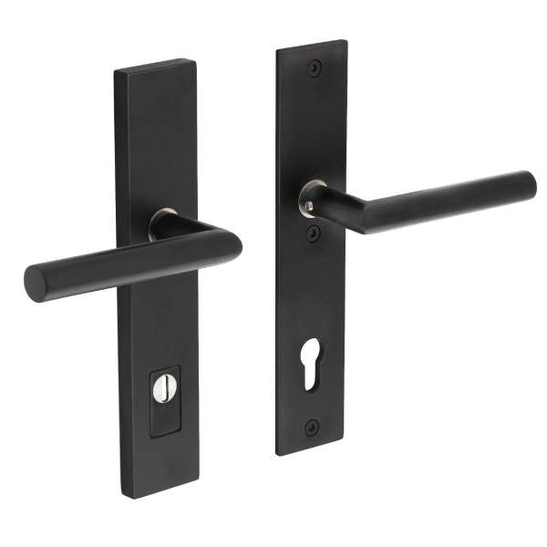 PROTECTIVE FITTING, FRONT DOOR HANDLE/HANDLE SKG*** WITH PZ 92 MM AND CORE PULL PROTECTION SIGN RECTANGULAR STAINLESS