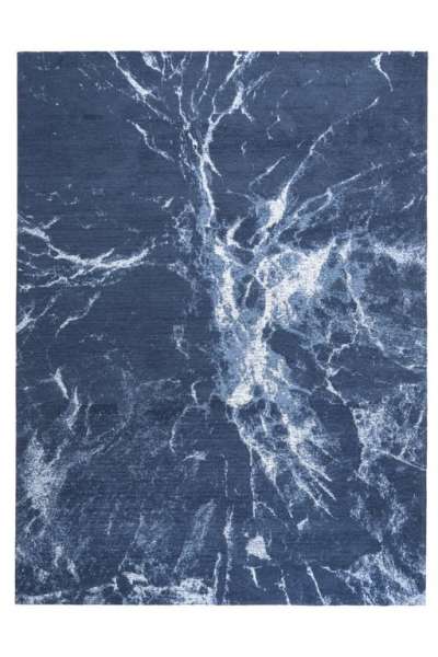 ATLANTIC - Teppich in Blau, Weiss aus Polyester und Baumwolle
