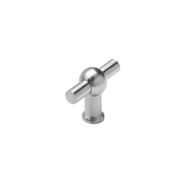 FURNITURE KNOB T-SHAPED STRAIGHT 20 MM BRUSHED STAINLESS STEEL