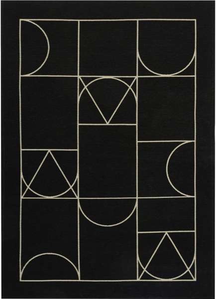 SIGNET BLACK - Teppich aus Baumwolle und Polyester