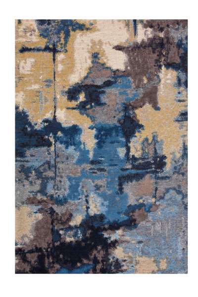 MARMARA - Palette, Teppich in beige, blau, gelb, braun und schwarz aus Polyester und Baumwolle
