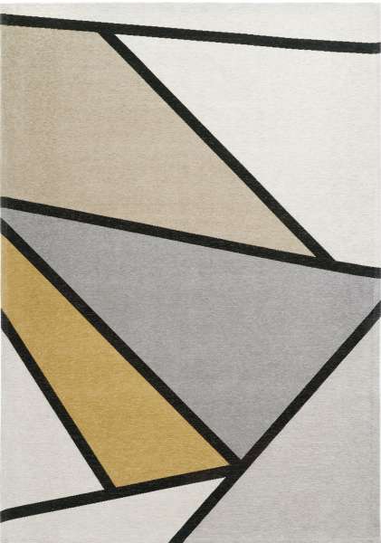 INGRID - Yellow Teppich in gelb-grau, aus Polyester und Baumwolle