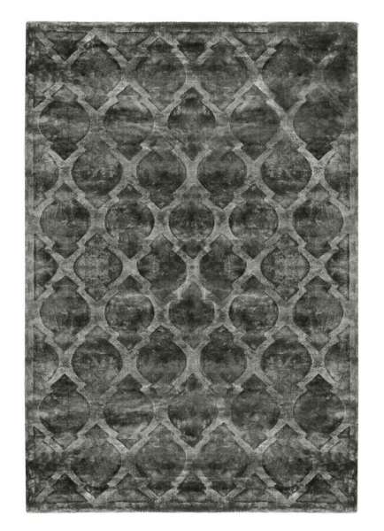 TANGER - Dark Gray Teppich in dunkelgrau aus Viskose