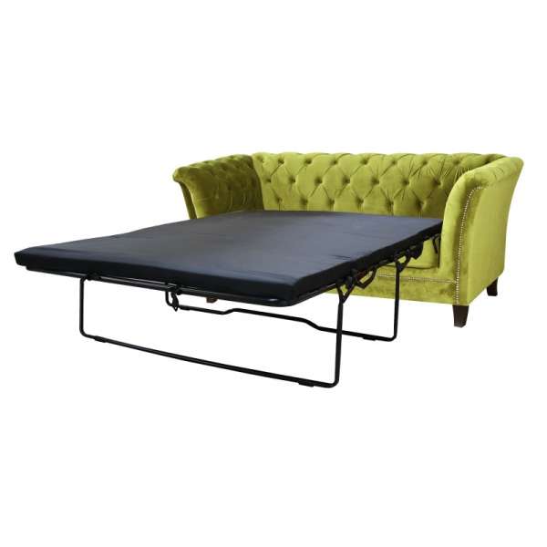 GALLUZZO 2-Sitzer-Sofa mit Schlaffunktion im Chesterfield-Stil - Stoffuswahlmöglichkeiten