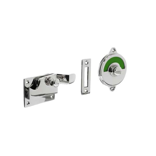 TOILET LATCH WITH OFFSET GREEN / RED CHROME