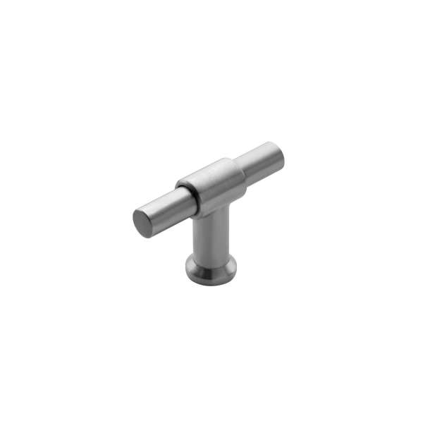 FURNITURE KNOB T-SHAPED STRAIGHT/STRAIGHT 20 MM BRUSHED STAINLESS STEEL