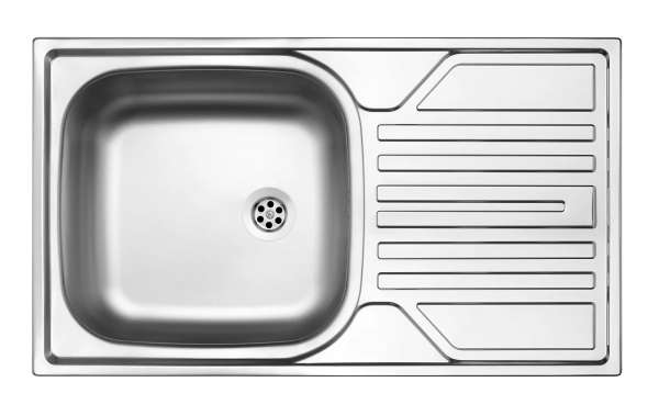 LEGATO steel sink, 1 bowl with drainer - 2" drain
