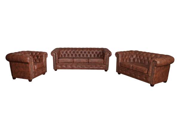 CAREGGI - Set of 3 (2 seater, 3 seater, armchair) in Chesterfield style with choices
