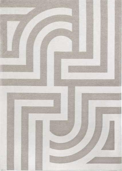 TIFFANY - Beige Teppich aus Polyester und Baumwolle