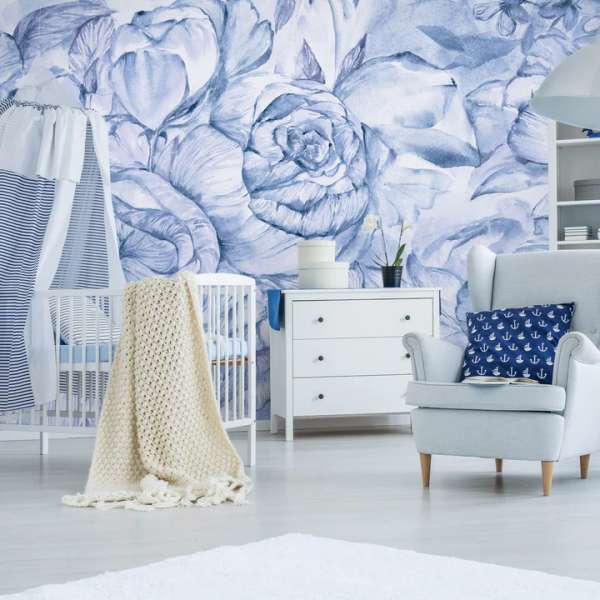 Brassica Blue - made-to-measure wallpaper