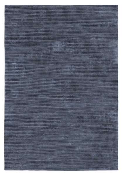 MERA - Blue Teppich in Dunkelblau aus Viskose